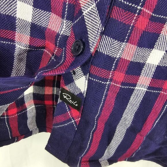 Rails Hunter Plaid Button Up Shirt Navy/Ruby/White Womens Size Medium - Picture 6 of 8